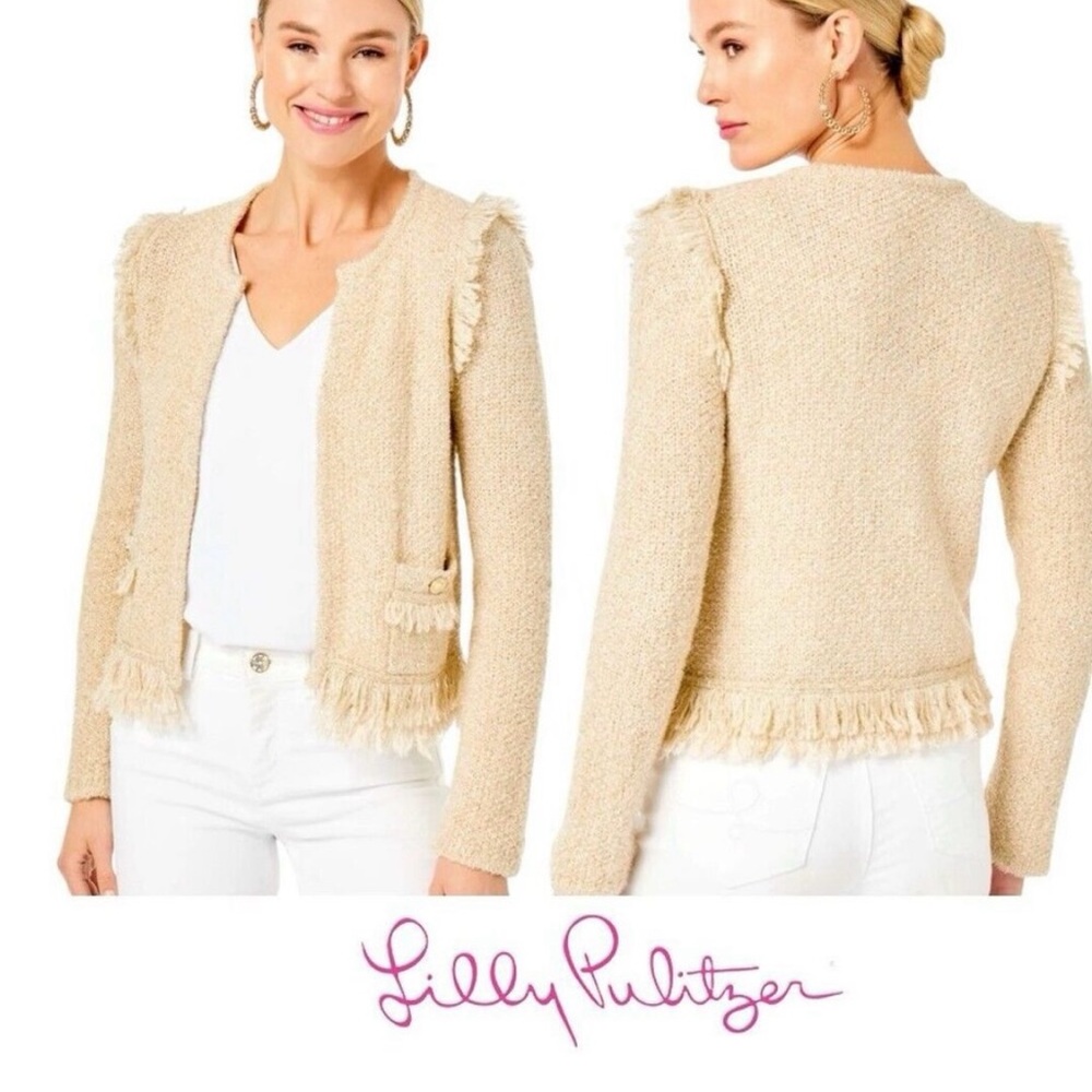 Lilly Pulitzer Gold Cardigan BNWT